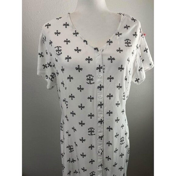 By Junkfood blondie camp Funtime white dress button down size XL - Picture 3 of 9